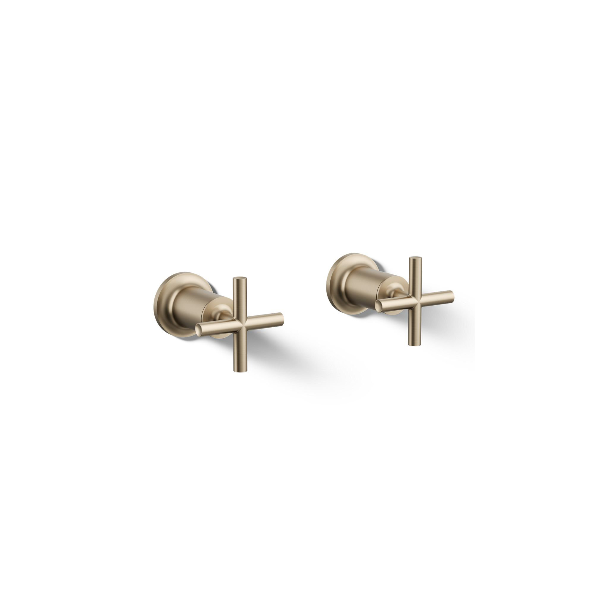 Purist Deck- or Wall-Mount High-Flow Bath Valve Trim with Cross Handle, Vibrant Brushed Bronze
