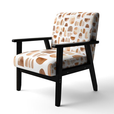 Fauteuil d'appoint géométrique brun et beige à motif cacao brun