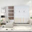 Grand lit escamotable multifonctionnel avec canapé et rangement, design en MDF blanc pour les maisons modernes