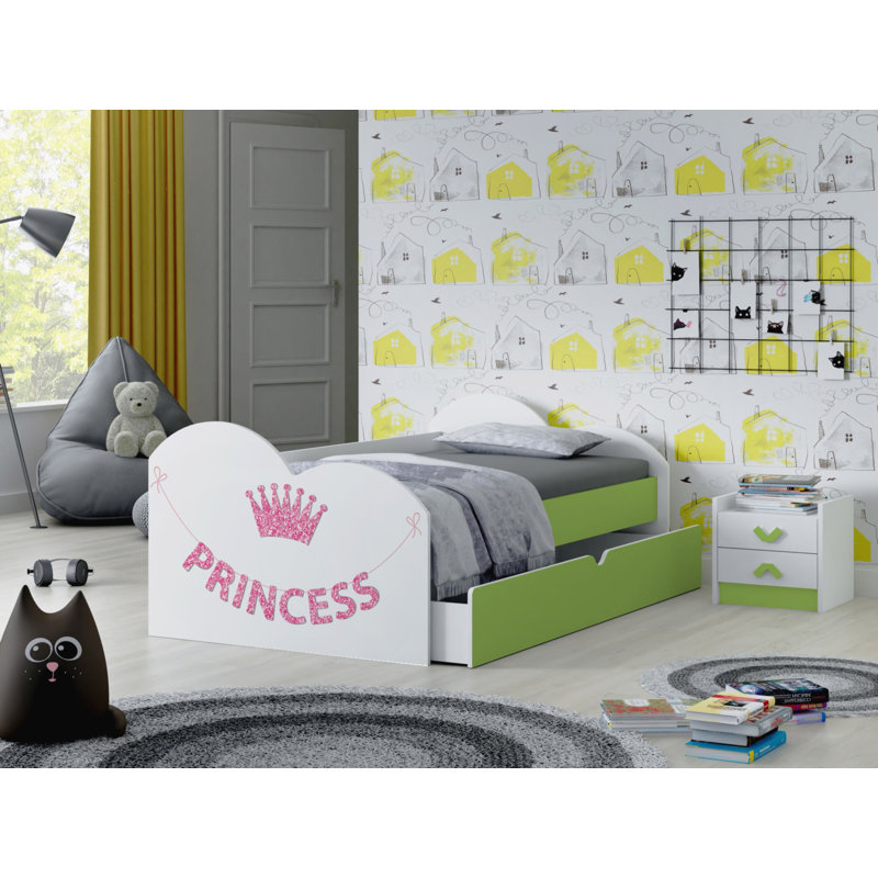 Henton European Toddler (80 X 160cm) Cabin Bed Themed Beds with Storage Included with Trundle Included, Green