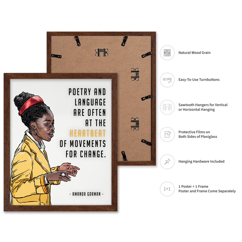 Poésie et langue, Poster, 16"H x 20"W, Brown Framed