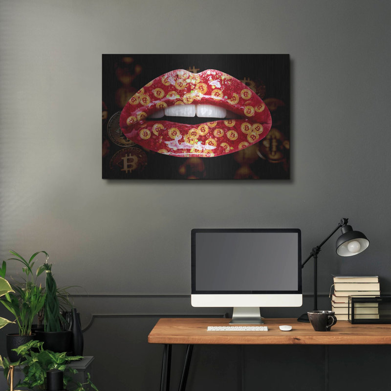 'Bitcoin Milkshake Ruby' by Metal Wall Art, 24" H x 36" W