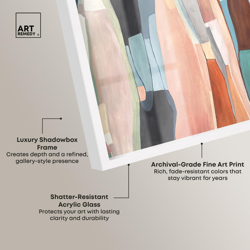«Playful Shadows Living Room Art Shadowbox» par Art Remedy, H 21 po x l 31 po, Blanc