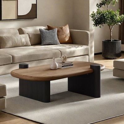 Solid wood coffee table with retro design