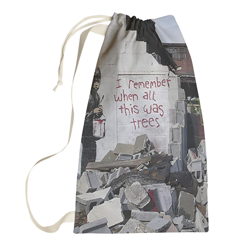 Fabric Laundry Bag with Handles, Small (29" H x 18" W x 1" D)