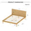 Base de lit plateforme de style Mid-Century moderne, lit en bois à base basse avec tête de lit subtilement inclinée, rails latéraux élargis pour un support de lattes robuste, aucun sommier requis, assemblage facile, naturel-133673673-133673672