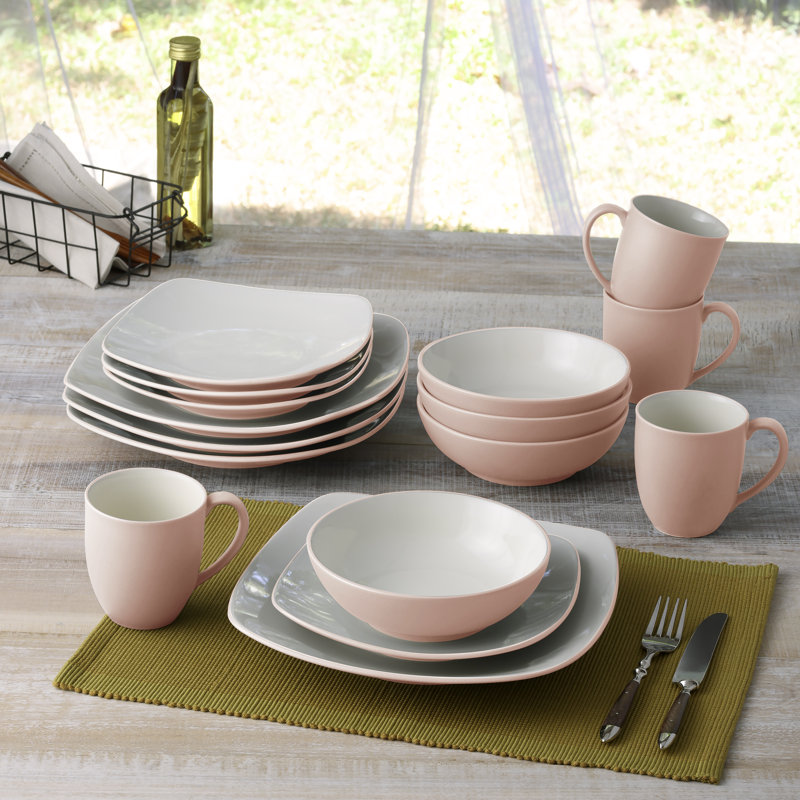 Service de table carré 16 pièces Noritake Colorwave, service pour 4, Rose