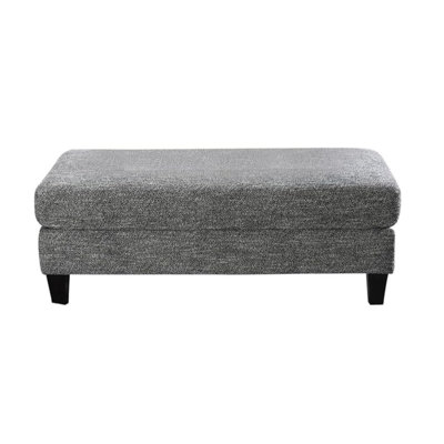 Living Room 1Pc Ottoman Transitional Style Chenille Fabric Gray Color Tappered Feet Couch Ottoman