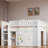 Loft Bed With Double-door Cabinet, Open Shelves And Chalkboard Panel-1830377914