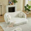 Canapé inclinable convertible courbé de 86 pouces, canapé-lit pliant sans cadre 2 en 1 avec base coulissante et siège profond, canapé inclinable en chenille à deux places, aucun assemblage requis beige-751128188