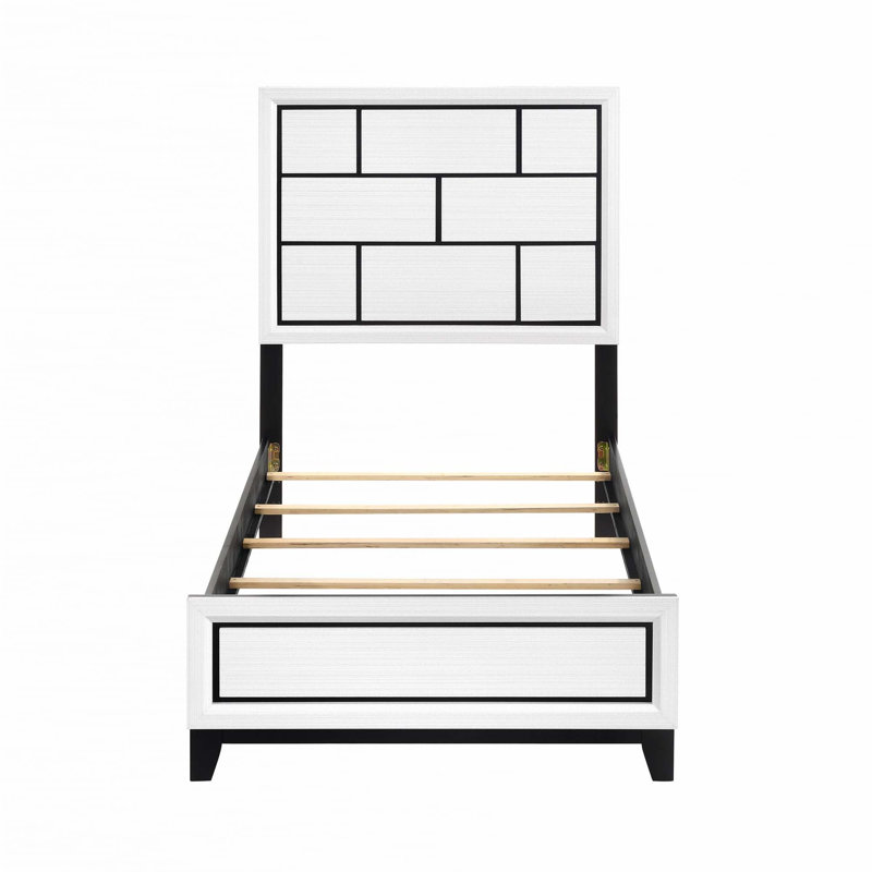 White Finish Bed 1pc, Twin