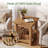 19.7'' Solid Wood Square End Table with Storage Shelves