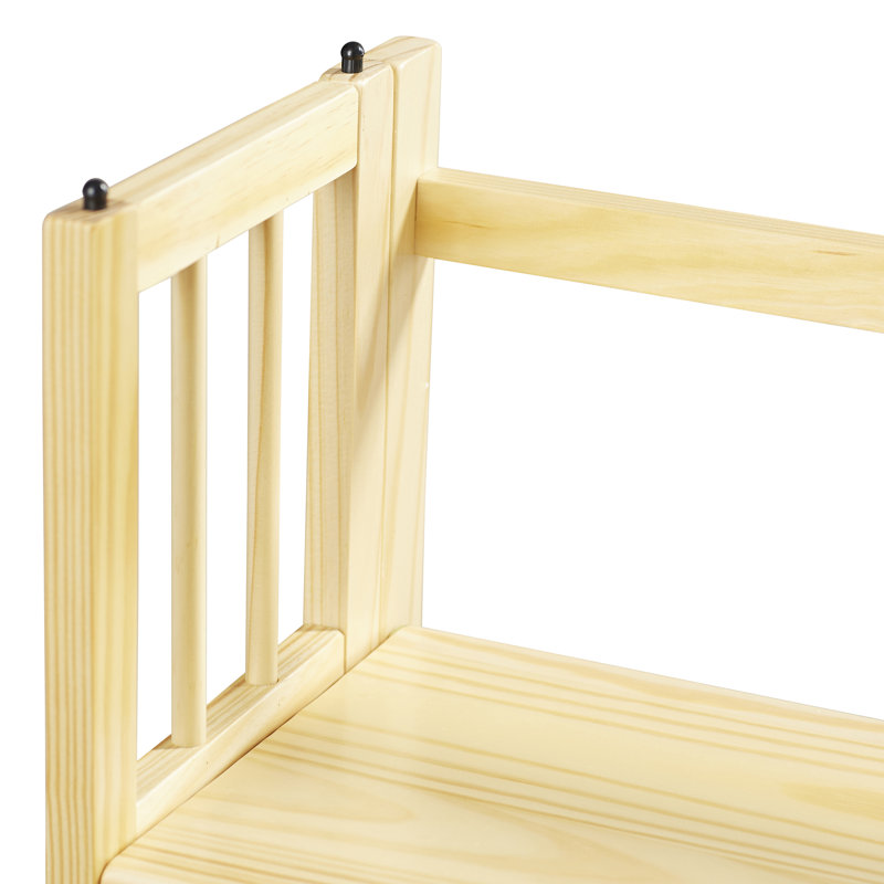 Bibliothèque étagère en bois massif H 38 "x l 27,5" Saruf, Naturel, (3 tablettes) H 38 po x l 27,5 po x P 11,5 po