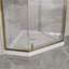 Porte de douche sans cadre 36 po x 36 po x 72 po avec base en acrylique et porte pivotante au fini doré-125125619