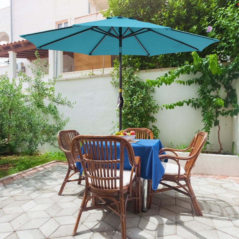 Parasol de marché 108 po Doraline, Bleu lac, H 92,9 po x l 90 po x P 90 po