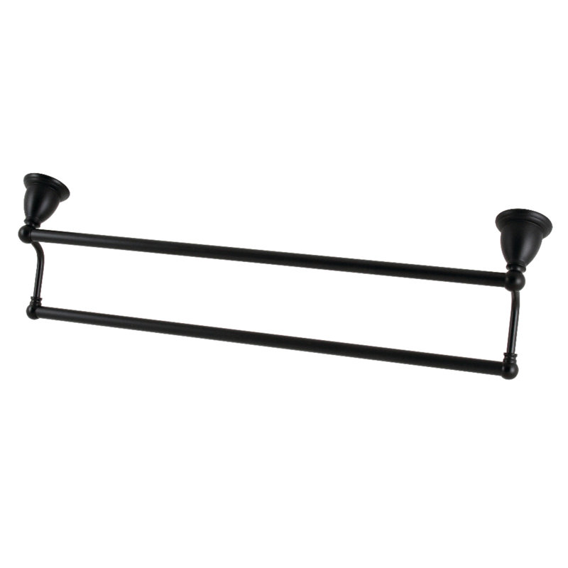 Kingston Brass Heritage 24-Inch Dual Towel Bar, Matte Black