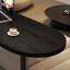 Table de bar haut de gamme en bois massif noir-431128855