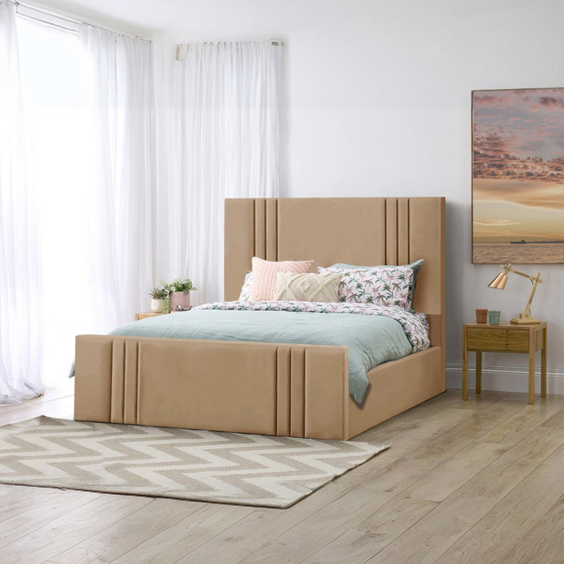 Mishayla Storage Bed, 135 x 190 cm, Beige