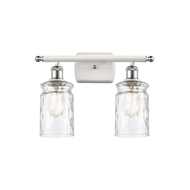Éclairage de salle de bain à intensité variable 2 lumières Barner, Blanc / chrome poli, Ampoule à DEL rétro de 3,5 W