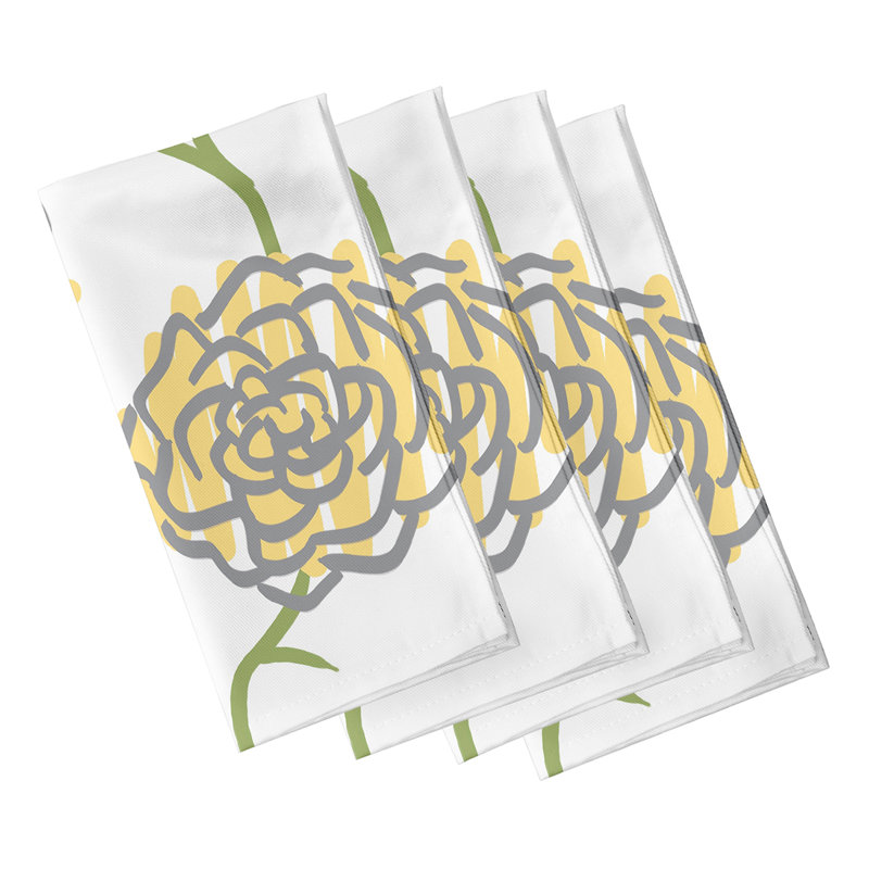 Ciron Spring Floral  Napkins, Yellow