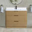 Meuble-lavabo simple en bois massif Calamigo