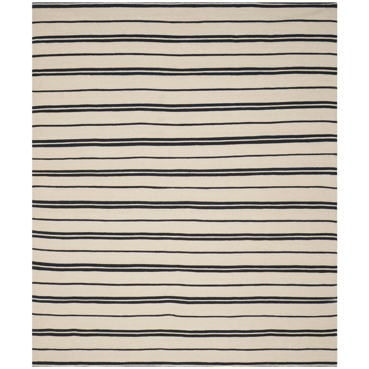 Sagaponeck Wool Striped Area Rug in Cinder/Cream