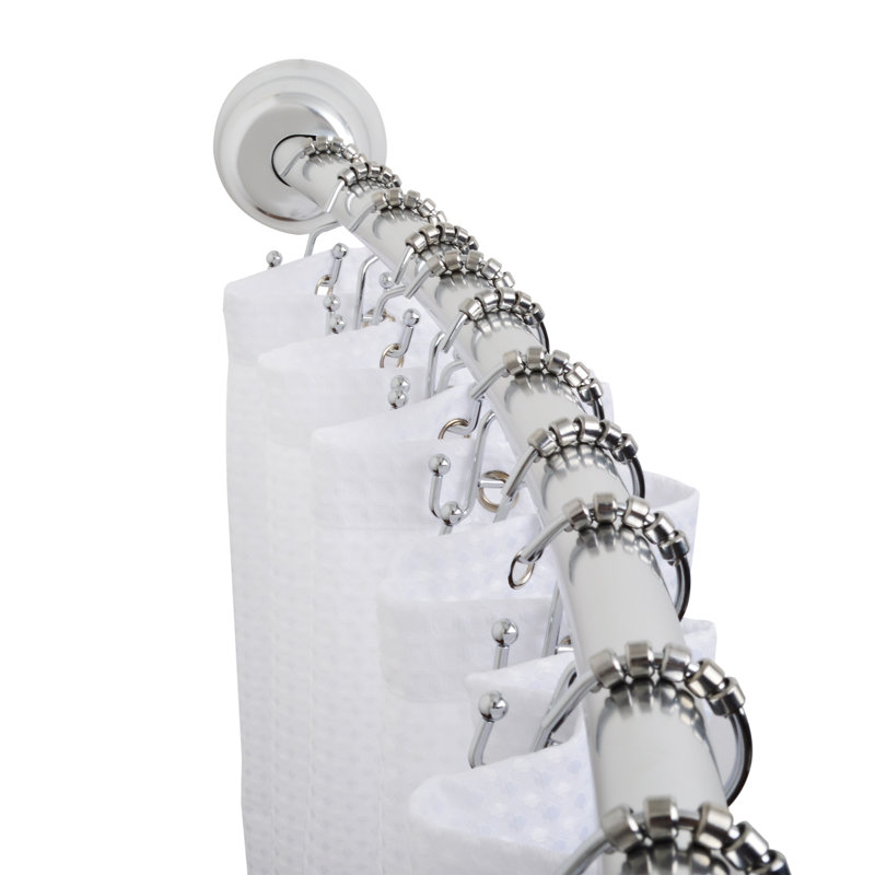 Adjustable Chrome Aluminum Curved Shower Rod, 45-72 Inches