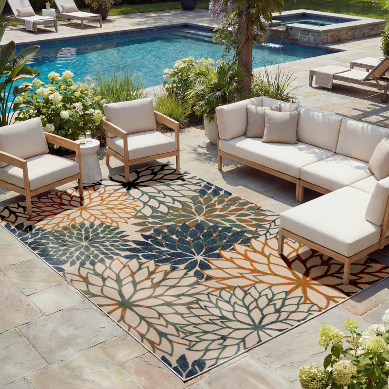 Tapis intérieur / extérieur Amayiah, Rectangle de 10 pi x 14 pi