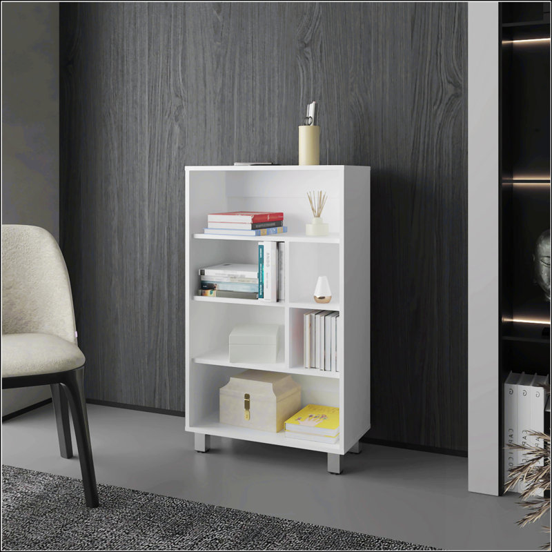 Bibliothèque blanche avec six tablettes, Blanc