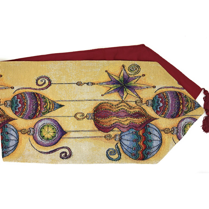 Scott Geometric Cotton Blend Christmas Table Runner, 13" W x 90" L