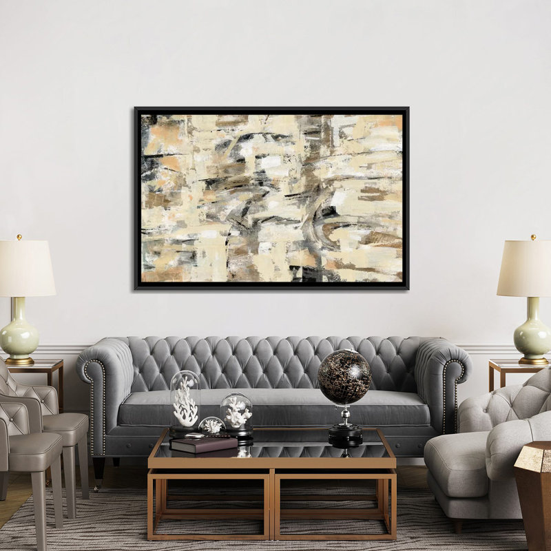 « tone on tone », reproduction d’impression sur toile, H 40 po x l 60 po x P 1,5 po, Toile avec cadre noir, Pas de tapis