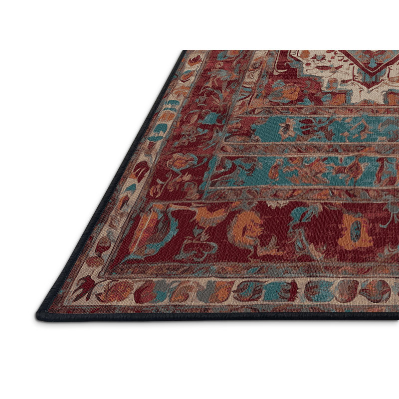Tapis brun lavable à la machine, Rond 4 pi