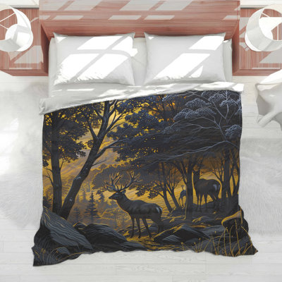 Majestic Deer In Forest Comforter