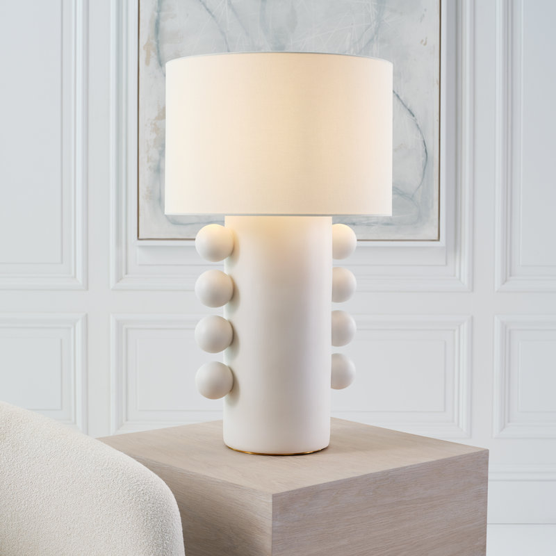 Kelly Wearstler Tiglia Tall Table Lamp, 31" H x 18.5" W x 18.5" D, Plaster White