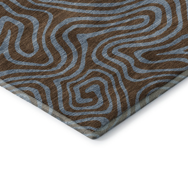 Premium Machine Washable Birchview AMF1031 Swirls Rug, Rectangle 9' x 12'