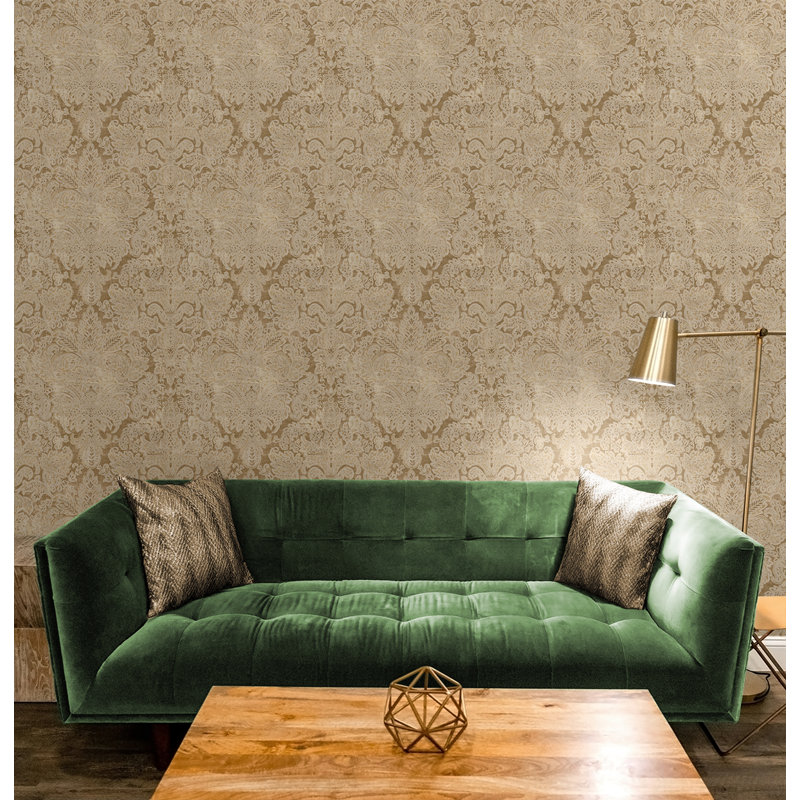  Papier peint damassé non collé Designs Caramel Viatrix, Caramel