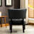 Gray Blended Leather Accent Chair With Oversized Tufting - Fine Craftsmanship Back Relaxing Seating-730190392