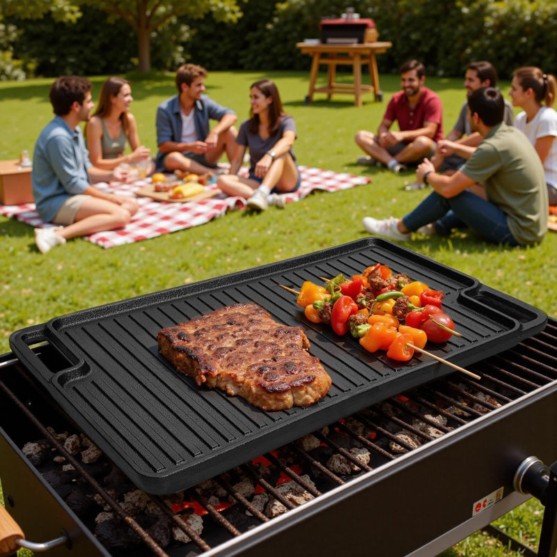 Cast Iron Grill & Griddle Pan