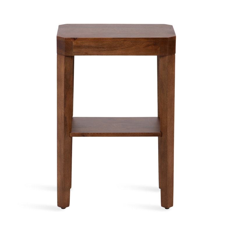 Ardentown Solid Wood Side Table with Storage, Brown