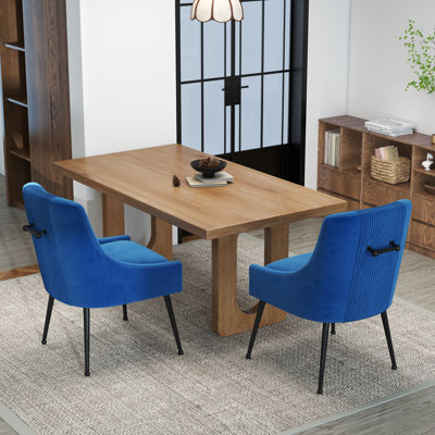 Dinnington Velvet Upholstered Side Chair With Legs