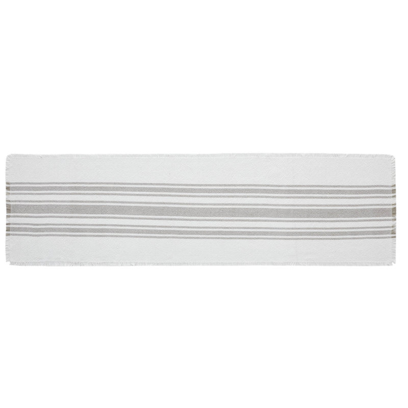 Antique White Stripe Coral Indoor/Outdoor Runner 12X36, 48" L x 12" W, Gray