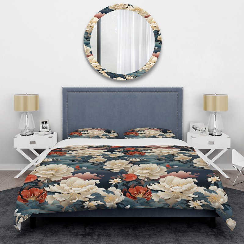 La dynastie Ming influence la literie, Housse de couette pour grand lit et 2 taies décor