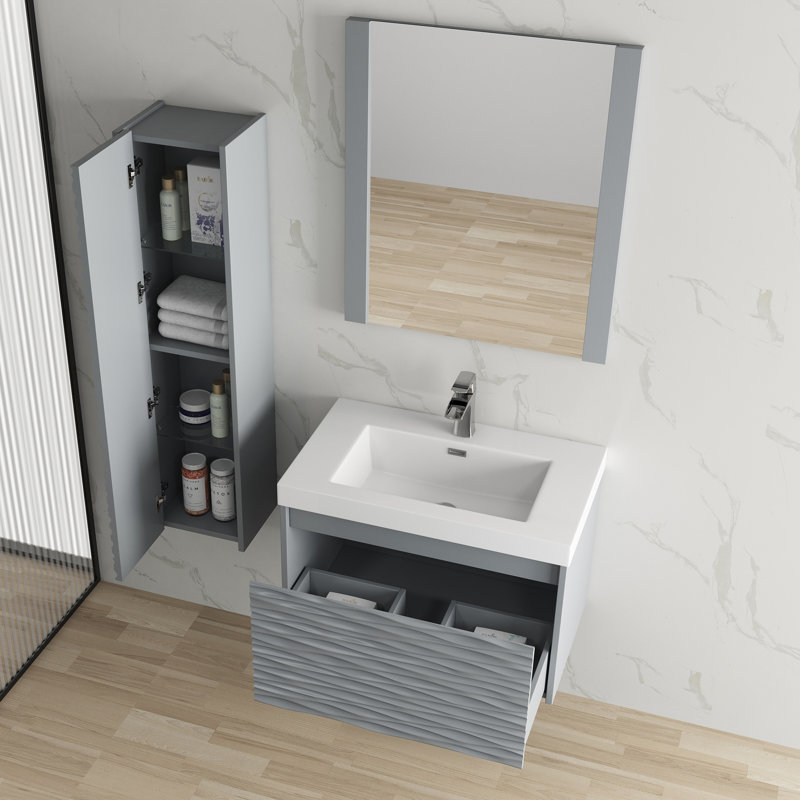 Azuolas Linen Cabinet, Gray