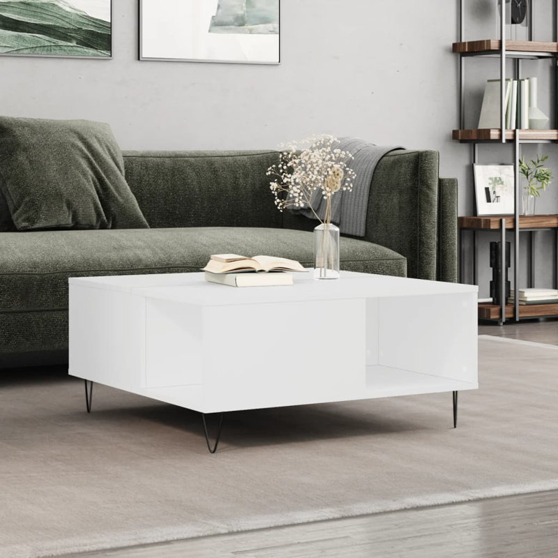 Insani Four Leg Coffee Table with Storage, White