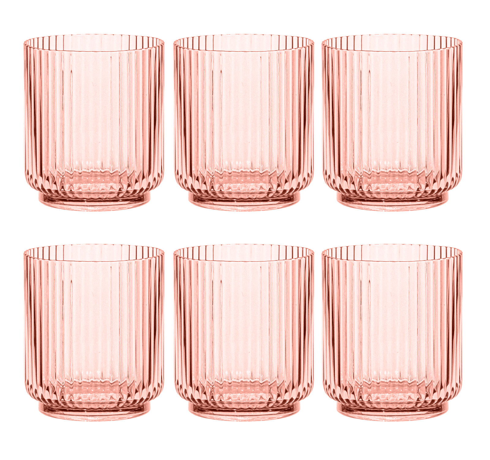 Indra Acrylic Drinking Glass Set, Pink, 15oz.