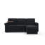 Modern Chenille Multi-functional Pull-Out Bed Sofa with Retractable Table and LED Lighting USB Charging Ports and Cup Holders-738914094