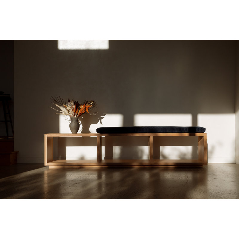 Cube + Void Solid Wood Storage Bench, 19.5" H x 122" W x 13" D