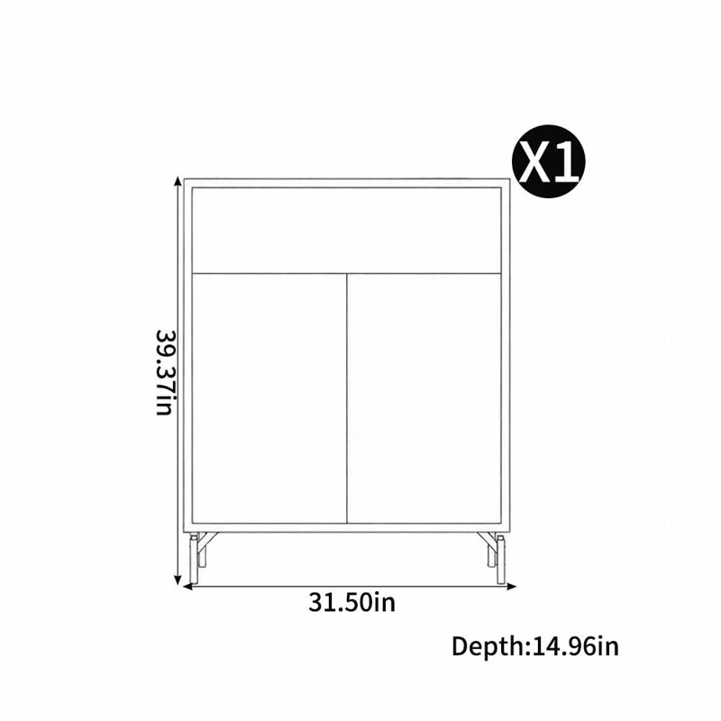 Tremaine Shoe Storage Cabinet, 39.37" H x 31.5" W x 14.96" D