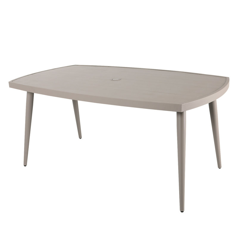 Stevan Rectangular Aluminum Outdoor Dining Table , Khaki