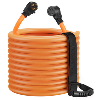 50 Amp 100-Foot RV Extension Cord, 125V/250V, Durable 6/3 + 8/1 Gauge STW Power Cable, NEMA 14-50P to NEMA 14-50R, Includes Power Indicator, Cord Organizer, and 15A Adapter for RVs and Trailers